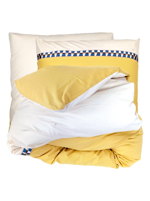 Parure de lit percale de coton ROMY AMBRE Taie 65x65 cm - Kiabi