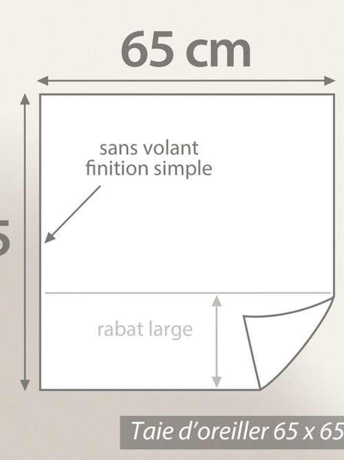 Parure de lit percale de coton ROMY AMBRE Taie 65x65 cm - Kiabi