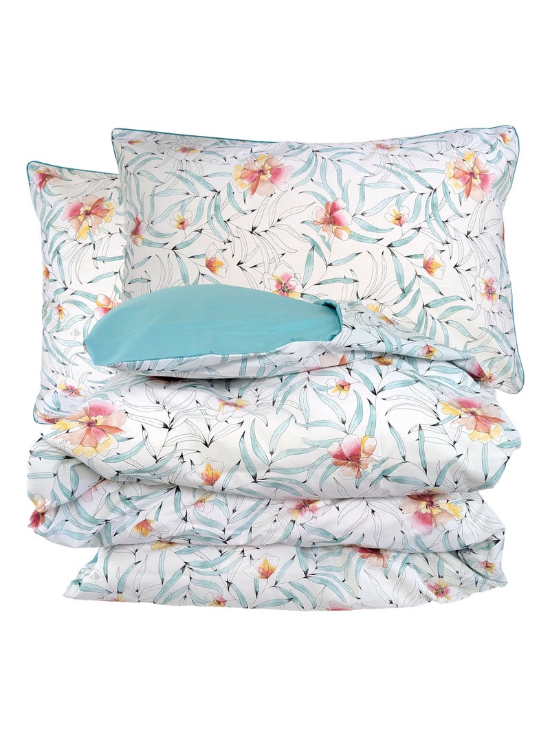 Parure de lit percale de coton ROXANE Taie 50x70 cm Multicolore - Kiabi