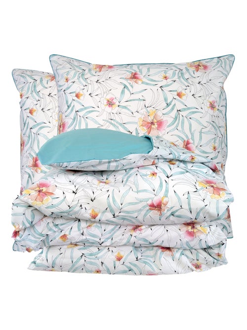 Parure de lit percale de coton ROXANE Taie 65x65 cm - Kiabi