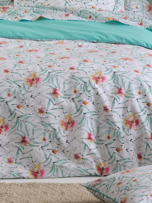 Parure de lit percale de coton ROXANE Taie 65x65 cm - Kiabi