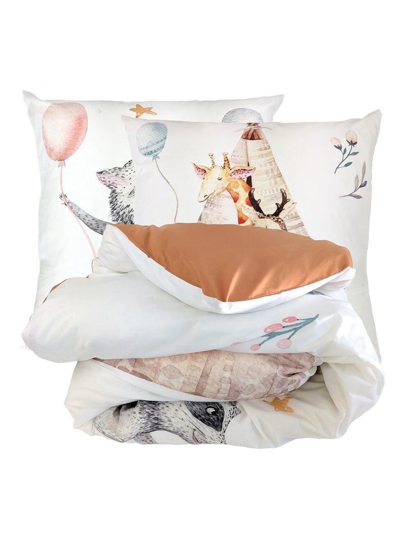 Parure de lit percale de coton TIPI Multicolore - Kiabi