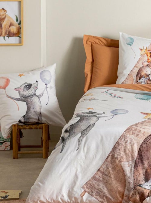 Parure de lit percale de coton TIPI - Kiabi