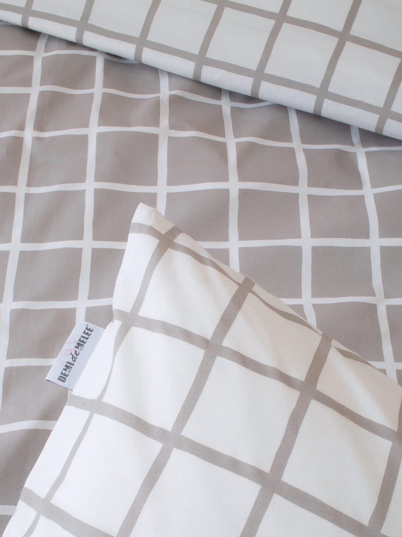 Parure de lit percale Gris - Kiabi