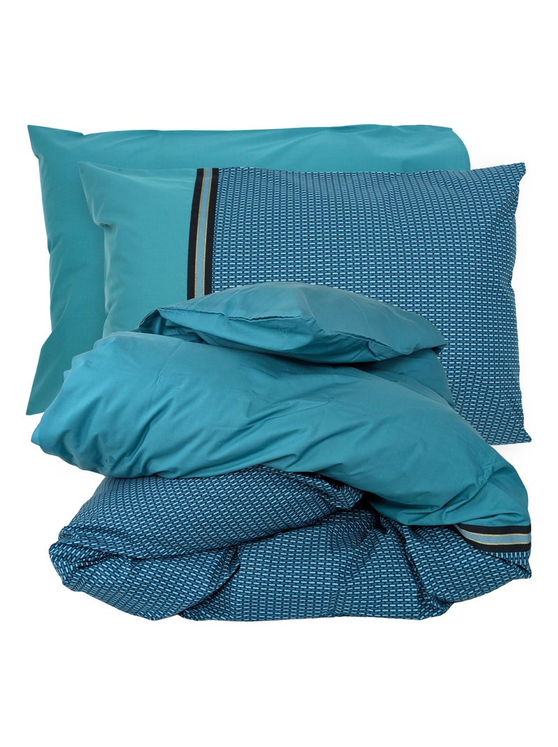 Parure de lit percale GUSTAV Taie 50x70 cm Vert émeraude - Kiabi