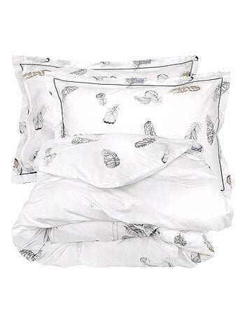 Parure de lit percale PLUMES Taie 50x70 cm