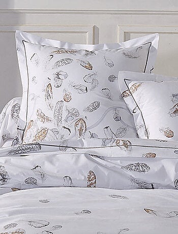 Parure de lit percale PLUMES Taie 50x70 cm