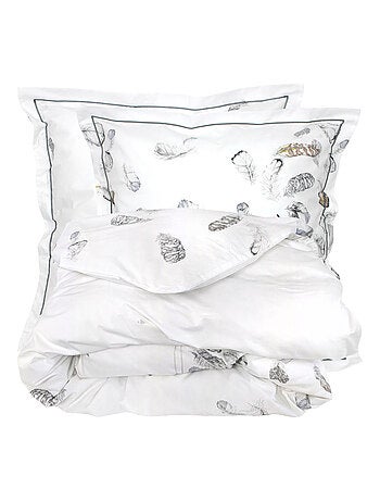 Parure de lit percale PLUMES Taie 65x65 cm