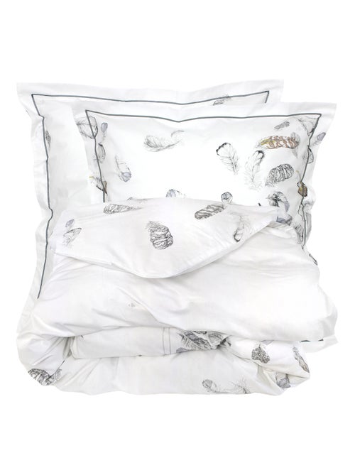 Parure de lit percale PLUMES Taie 65x65 cm - Kiabi