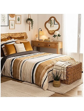 Parure de lit percale Rayure