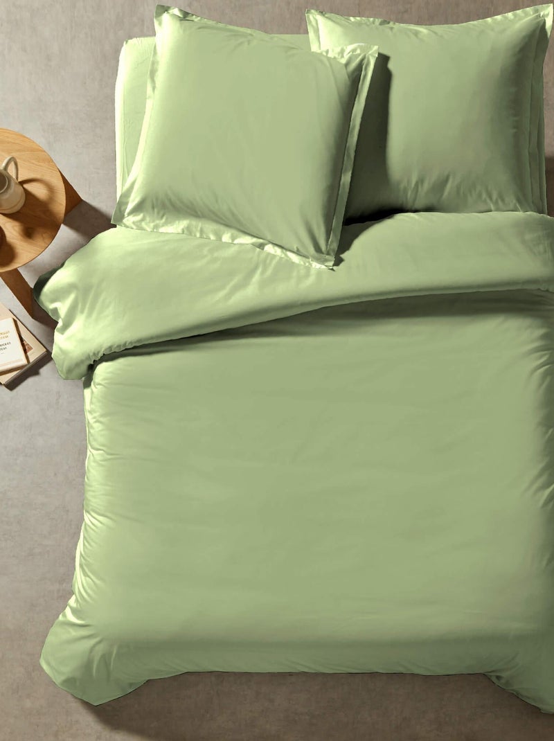 Parure de lit percale SAUGE Vert - Kiabi
