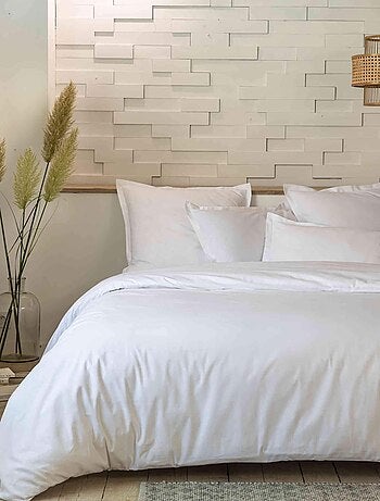 Parure de lit percale unie blanc
