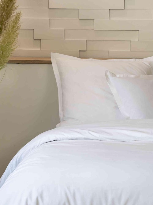 Parure de lit percale unie blanc - Kiabi