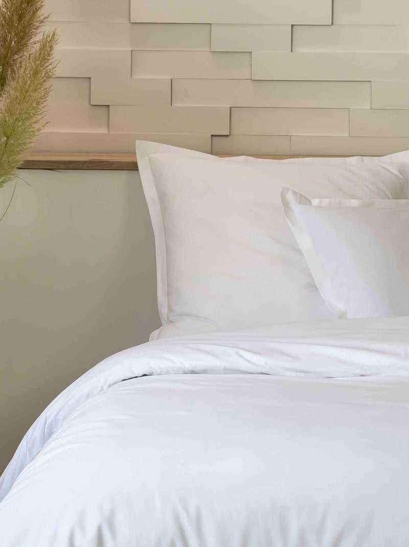Parure de lit percale unie blanc Blanc - Kiabi