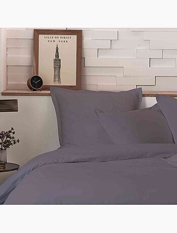 Parure de lit percale unie blanc