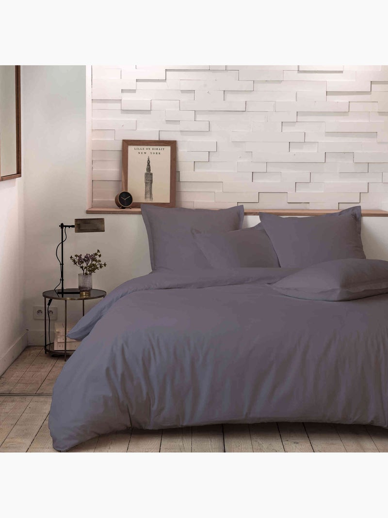 Parure de lit percale unie Bleu marine - Kiabi