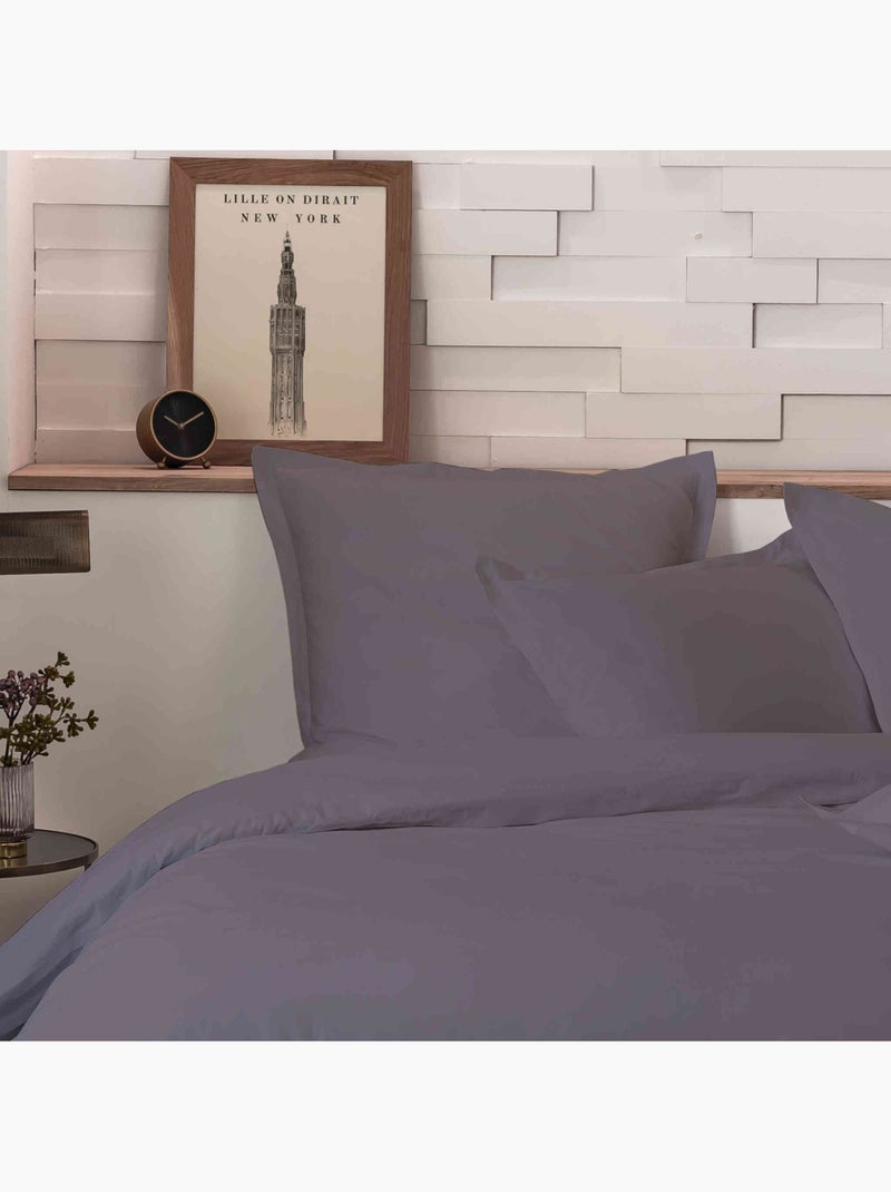 Parure de lit percale unie Bleu marine - Kiabi