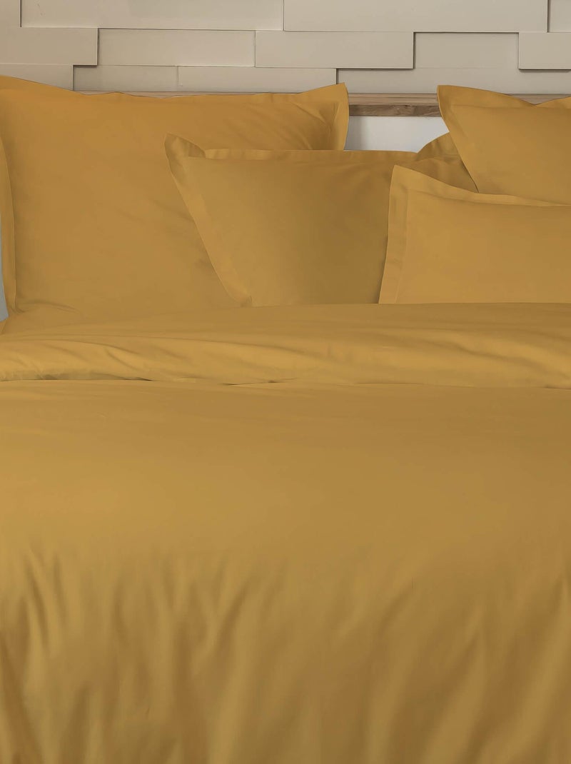 Parure de lit percale unie Jaune - Kiabi