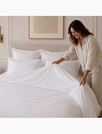 Parure de lit percale unie PRIMO Taie 50x70 cm