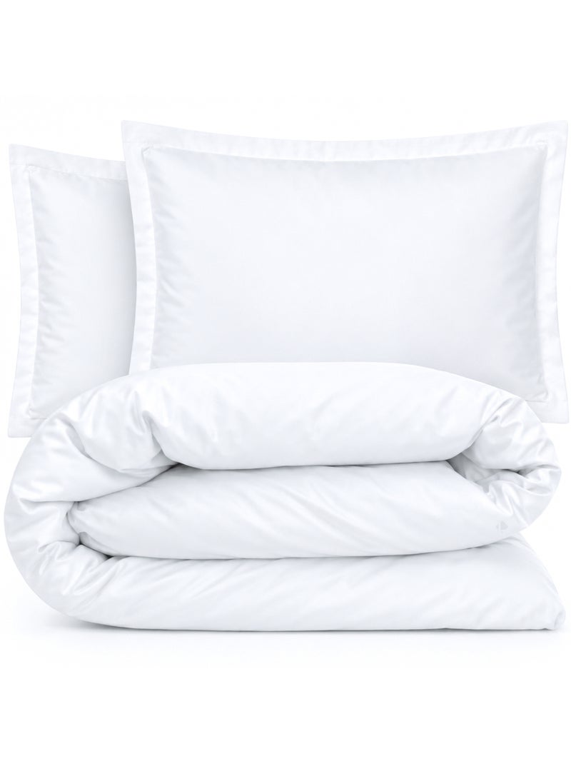 Parure de lit percale unie PRIMO Taie 50x70 cm Blanc - Kiabi