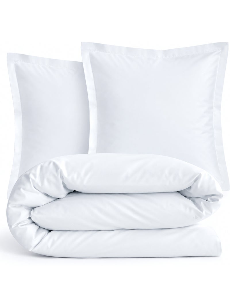 Parure de lit percale unie PRIMO Taie 65x65 cm Blanc - Kiabi