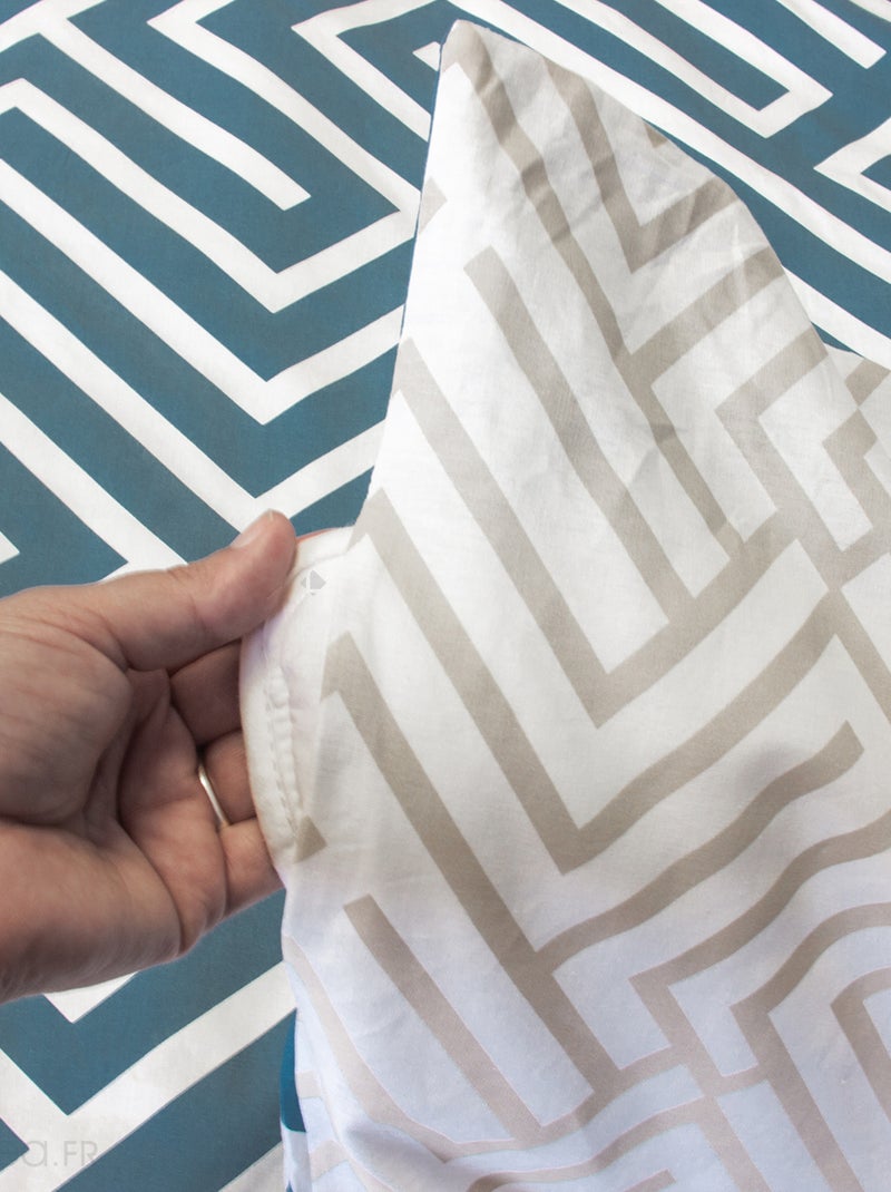 Parure de lit PHOSY coton Bleu - Kiabi