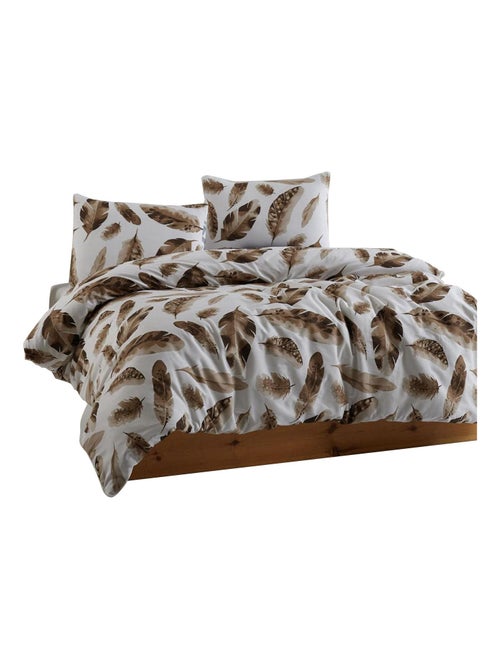 Parure de lit PLUME Marron, 220x240 - Kiabi