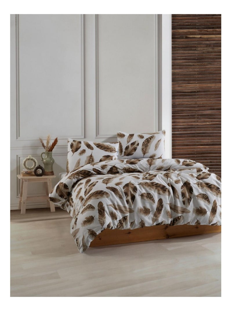 Parure de lit PLUME Marron Marron - Kiabi