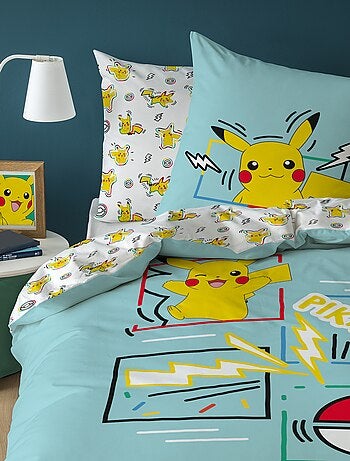 Parure de lit 'Pokemon' 2 pièces 1 personne : housse de couette + taie d'oreiller
