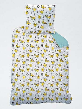 Parure de lit 'Pokemon' 2 pièces 1 personne : housse de couette + taie d'oreiller