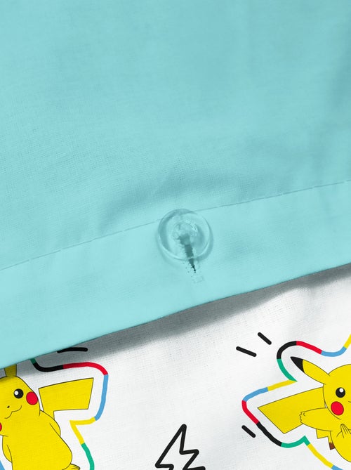 Parure de lit 'Pokemon' 2 pièces 1 personne : housse de couette + taie d'oreiller - Kiabi