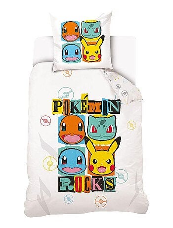 Parure de lit Pokemon Rocks 100% coton 140x200 cm