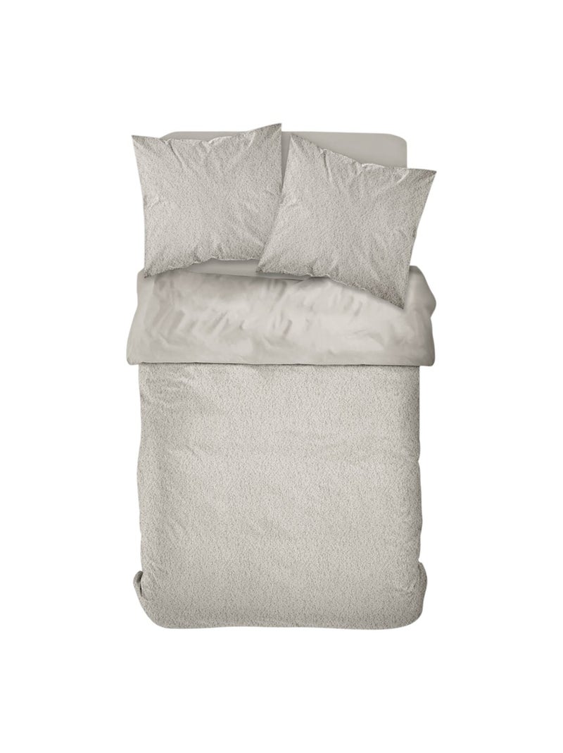 Parure de lit polaire teddy BIEN AU CHAUD Beige - Kiabi