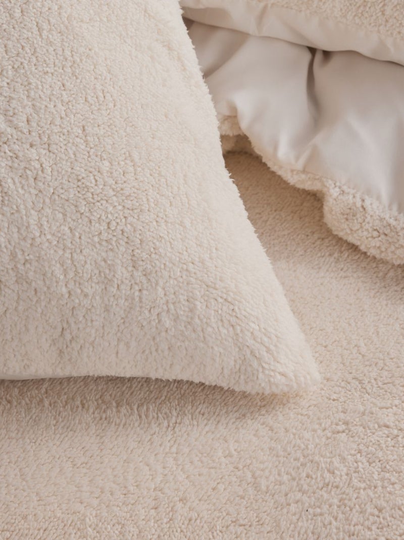 Parure de lit polaire teddy BIEN AU CHAUD Blanc - Kiabi