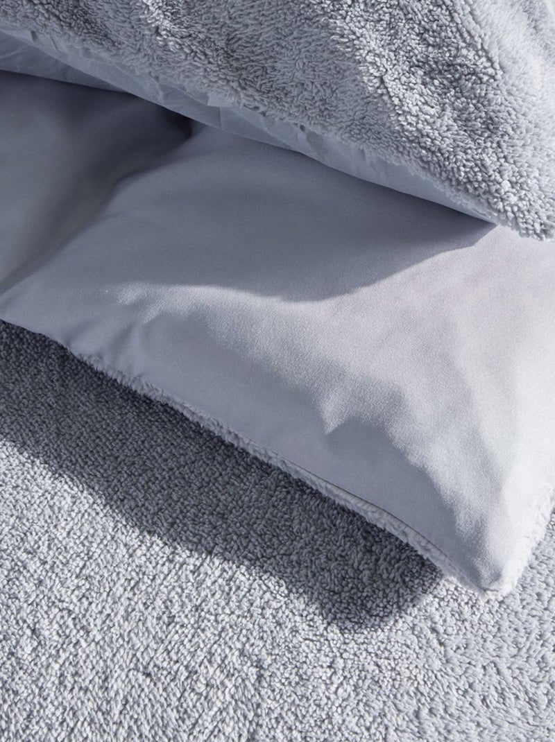 Parure de lit polaire teddy BIEN AU CHAUD Gris - Kiabi