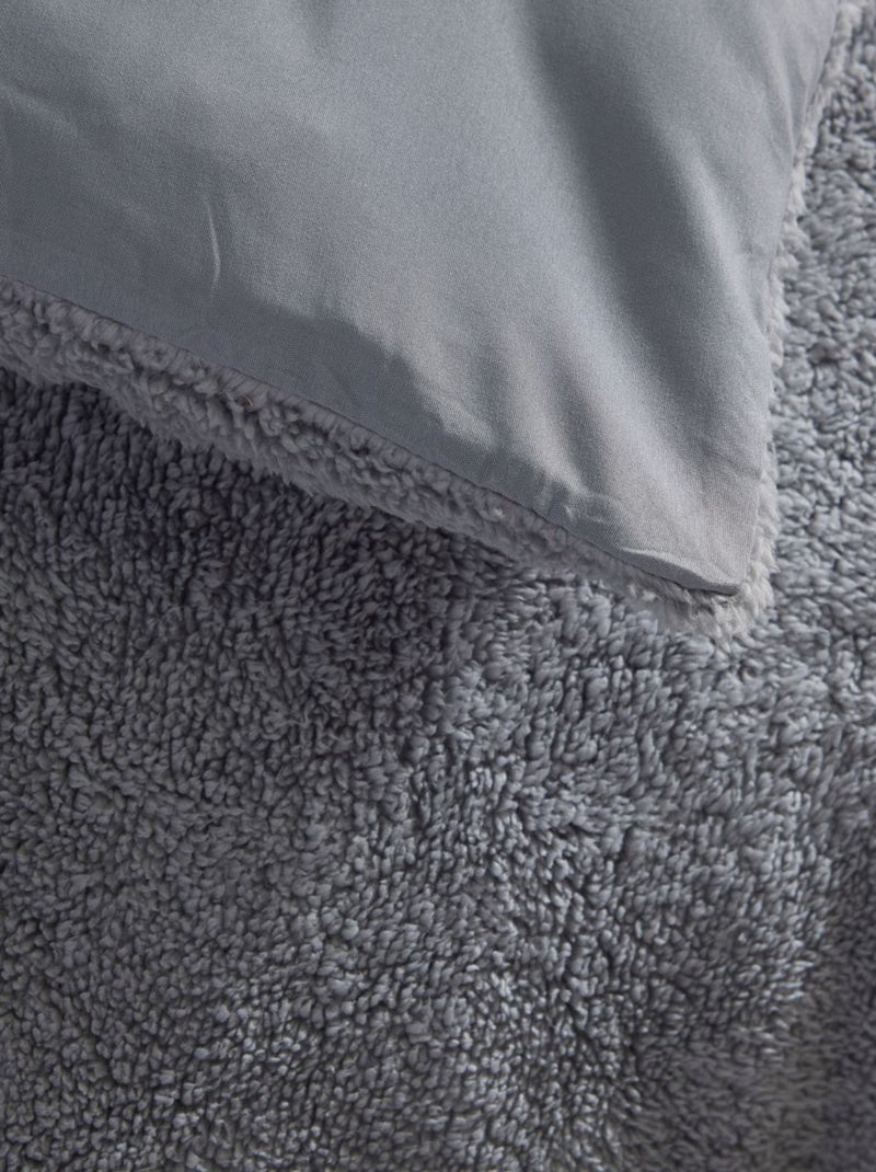 Parure de lit polaire teddy BIEN AU CHAUD Gris - Kiabi