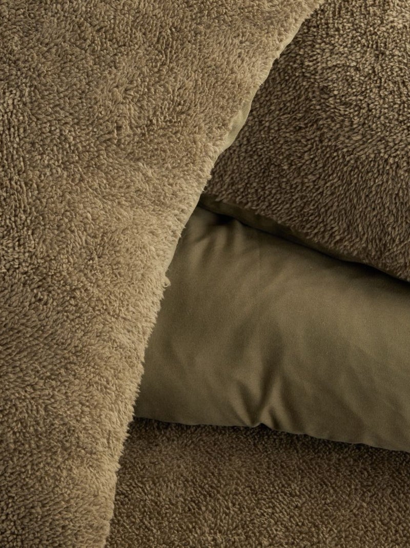 Parure de lit polaire teddy BIEN AU CHAUD Vert - Kiabi