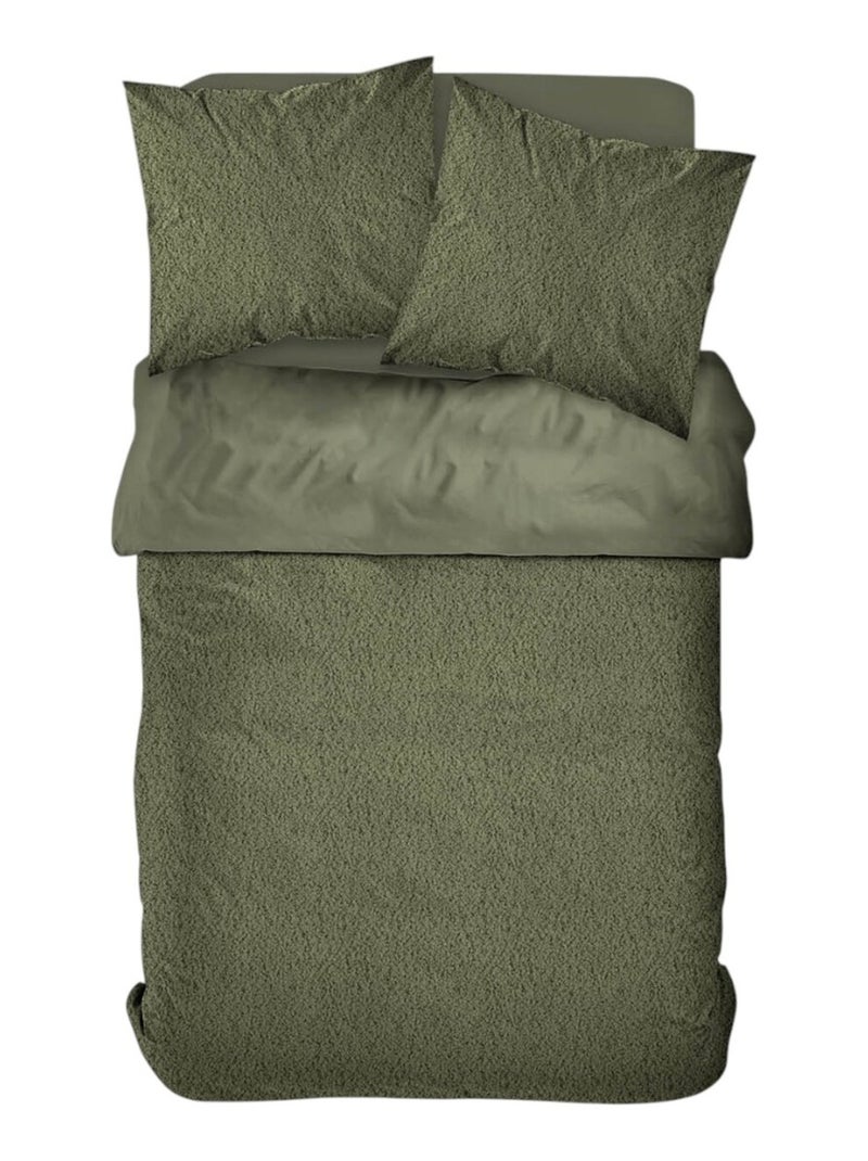 Parure de lit polaire teddy BIEN AU CHAUD Vert - Kiabi
