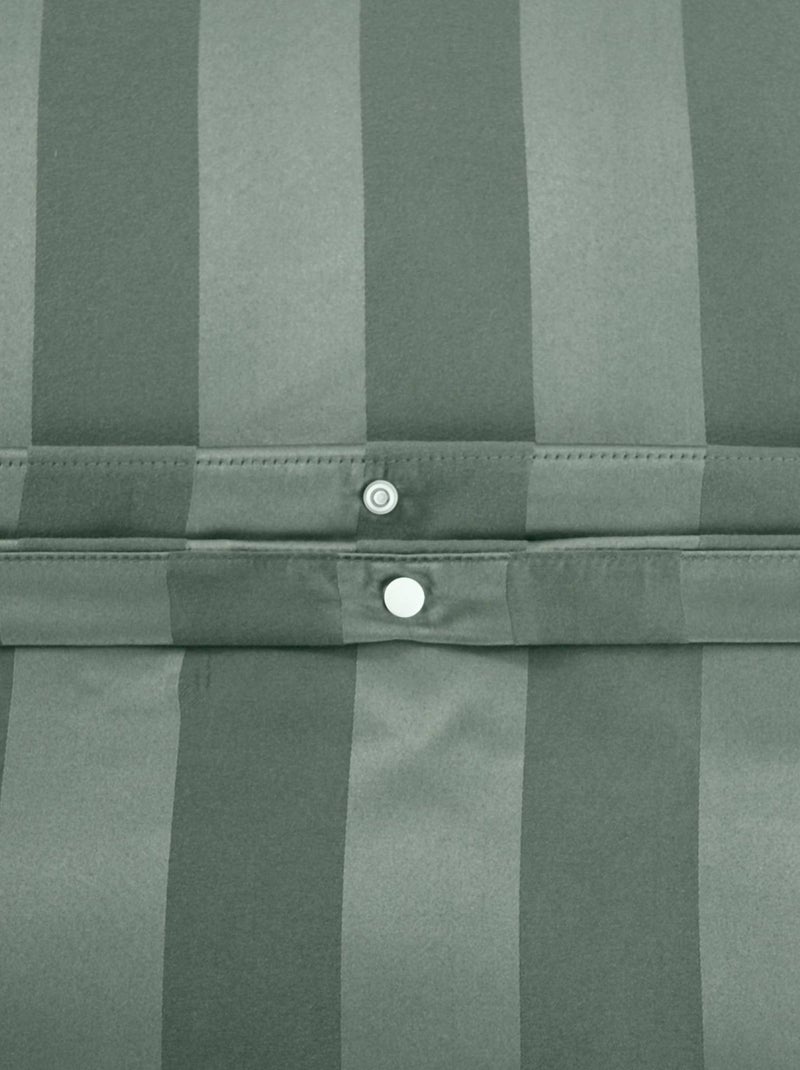 Parure de lit polyester effet satin fines rayures 2 places vert Andrea Vert - Kiabi