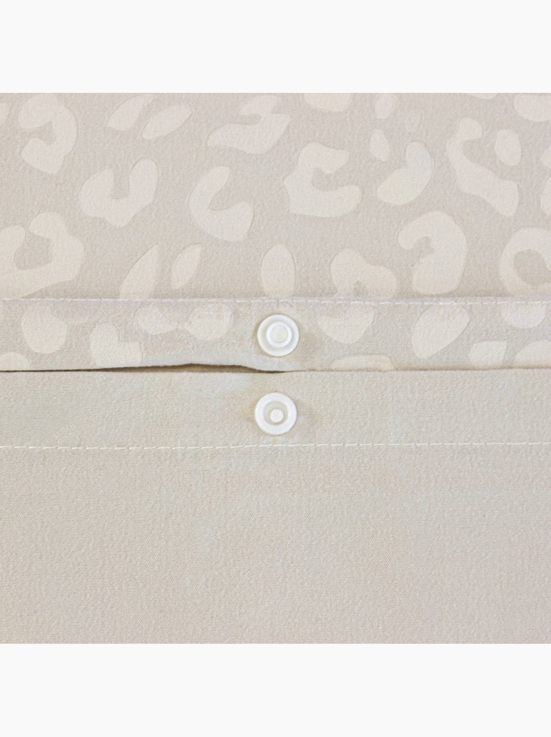 Parure de lit polyester réversible 2 places imprimé léopard Sophie Blanc Marron Noir - Kiabi