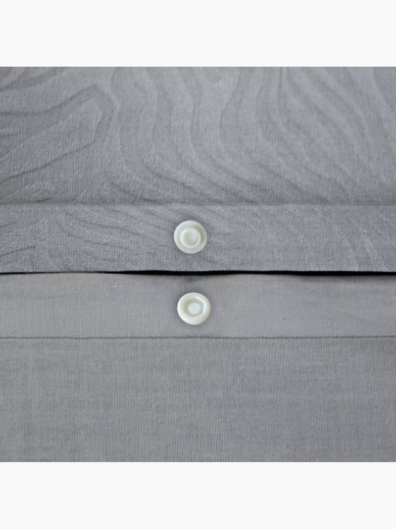 Parure de lit polyester réversible imprimé zèbre 2 places gris Ondula Blanc Argenté Noir - Kiabi