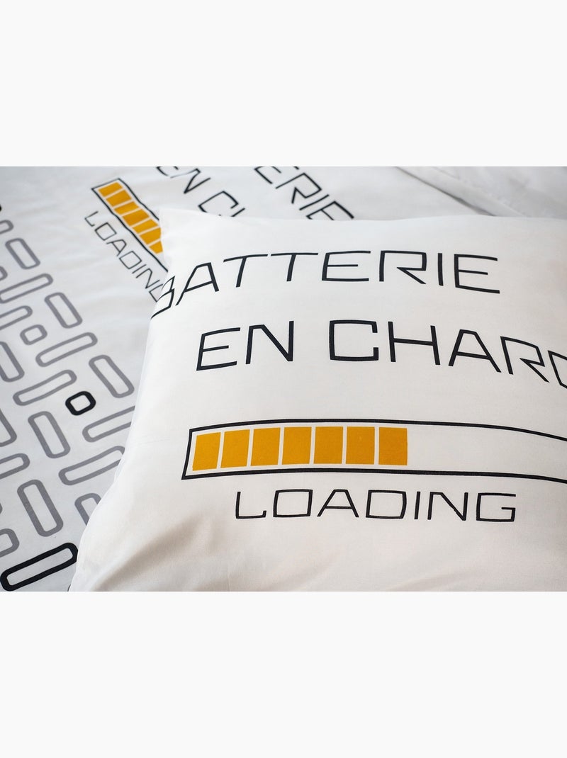 Parure de lit power mode réversible - 240x220 / blanc Blanc - Kiabi