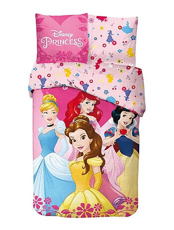 Parure de Lit Princesses Disney Enfant, 100% Coton Oeko-Tex, Lit 1 place, ROYALE