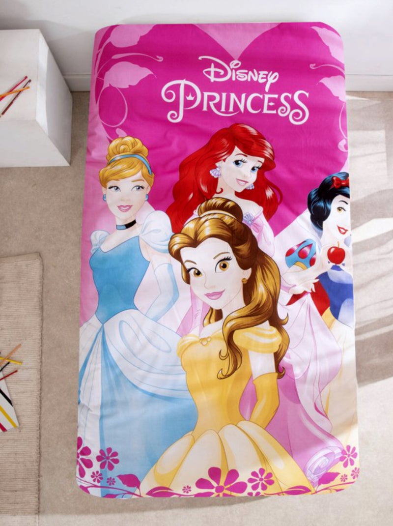 Parure de Lit Princesses Disney Enfant, 100% Coton Oeko-Tex, Lit 1 place, ROYALE Rose - Kiabi