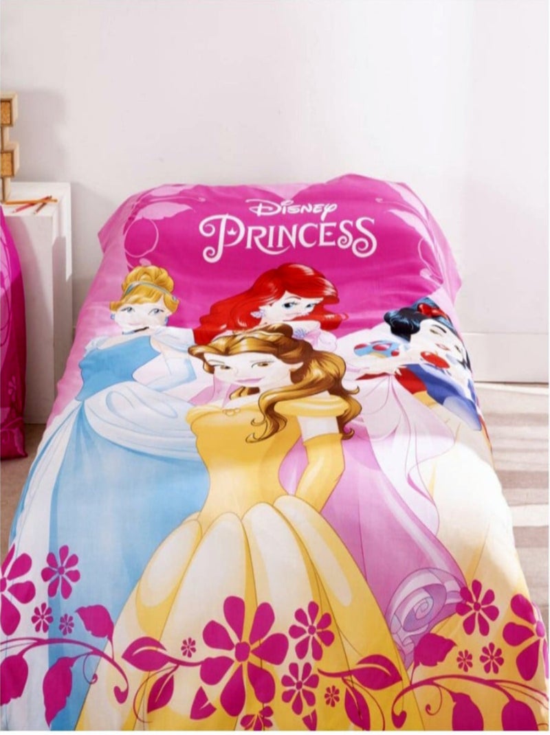 Parure de Lit Princesses Disney Enfant, 100% Coton Oeko-Tex, Lit 1 place, ROYALE Rose - Kiabi