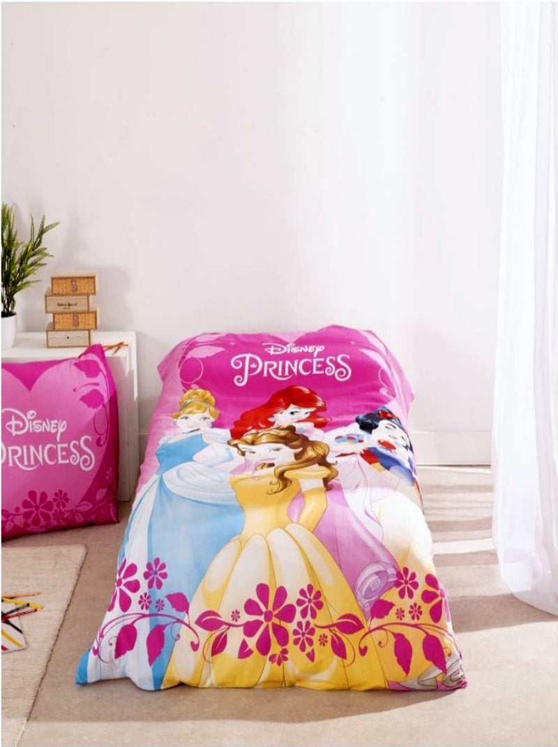 Parure de Lit Princesses Disney Enfant, 100% Coton Oeko-Tex, Lit 1 place, ROYALE Rose - Kiabi