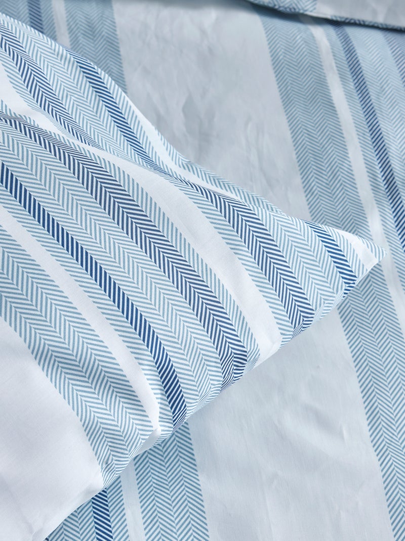 Parure de lit rayée BLEU - Kiabi
