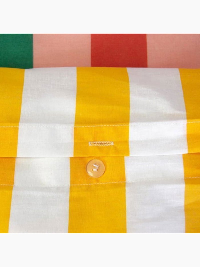 Parure de lit rayée coton - 3 pièces Multicolore - Kiabi