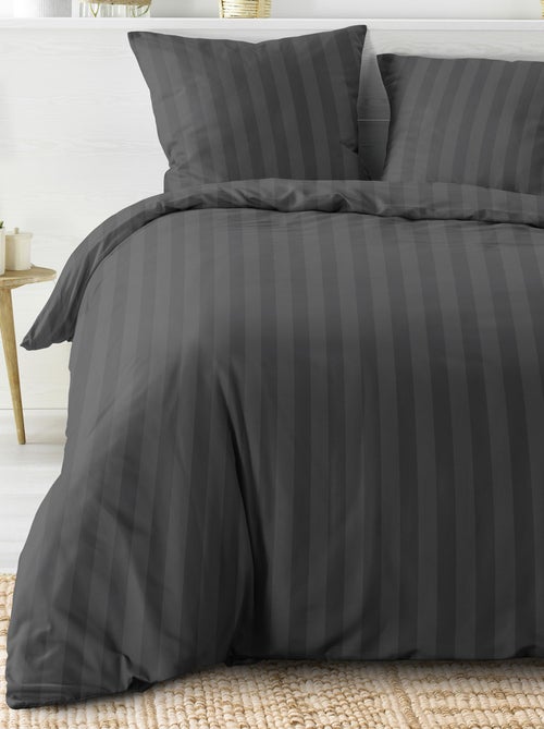 Parure de lit rayures dans le tissage - Kiabi