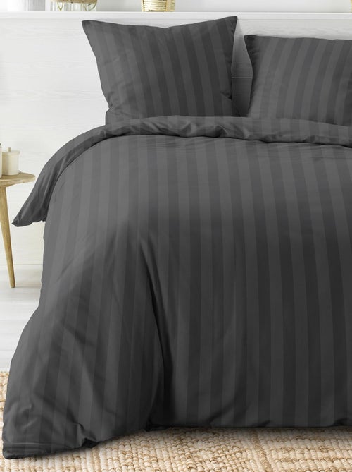 Parure de lit rayures dans le tissage - Kiabi